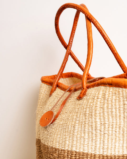 Kenyan Sisal Tote Bag | Natural & Sand