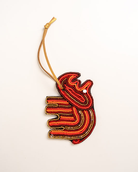 Hand-beaded African rhino bag charm — Kenyan artisan-made beaded animal accessory