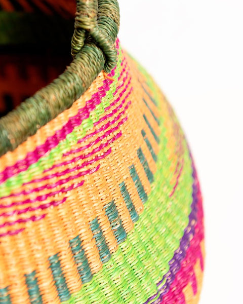 Ahoufe Pot - Shaped Handwoven Bolga Basket 0023 - Nathez out of Africa