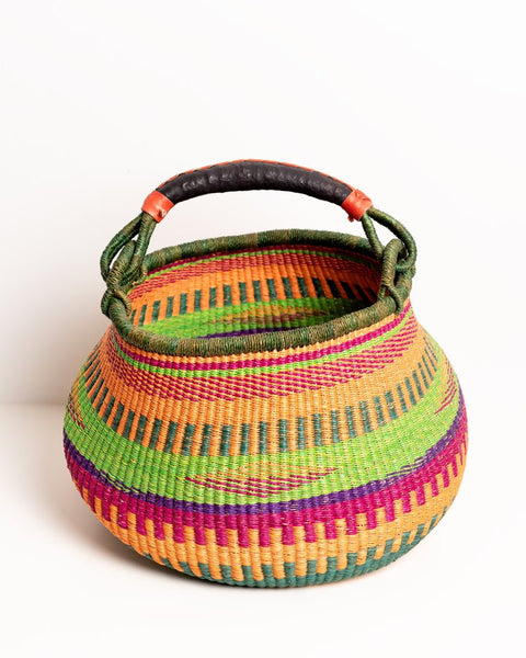 Ahoufe Pot - Shaped Handwoven Bolga Basket 0023 - Nathez out of Africa
