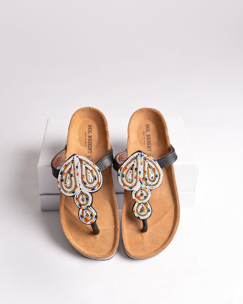 Beaded Leather Birkenstock Slippers (Ref: BERK 3086 ) - Nathez out of Africa