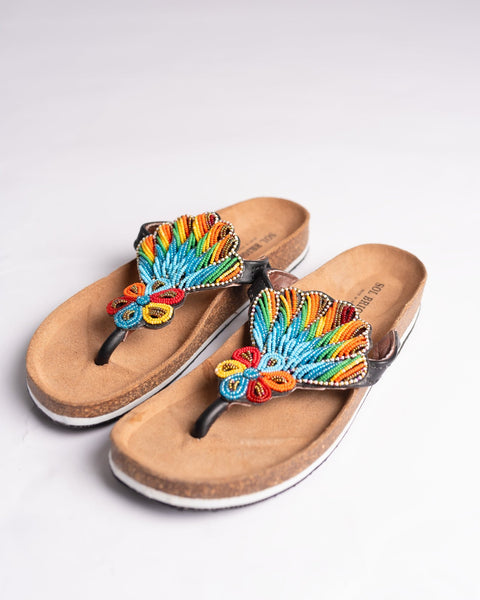 Beaded Leather Birkenstock Slippers (Ref: BERK 3261 ) - Nathez out of Africa