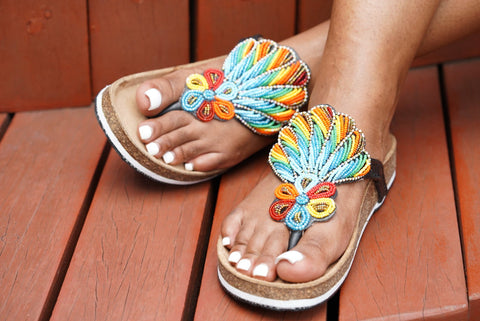 Beaded Leather Birkenstock Slippers (Ref: BERK 3261 ) - Nathez out of Africa