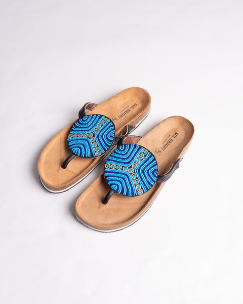 Beaded Leather Birkenstock Slippers (Ref: BERK 3263 ) - Nathez out of Africa