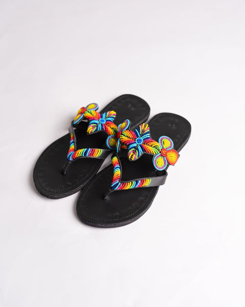 Beaded Leather Comfy Slippers (Ref: 3133) - Nathez out of Africa