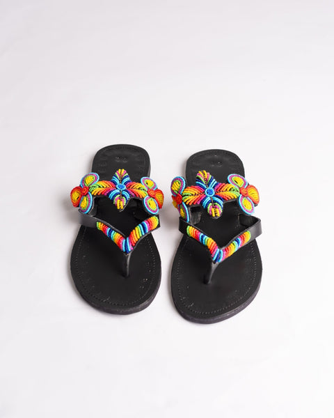 Beaded Leather Comfy Slippers (Ref: 3133) - Nathez out of Africa