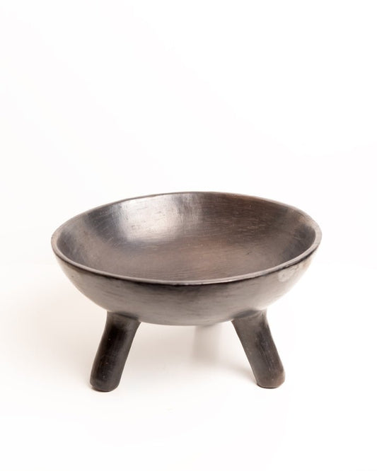 Blackened Baobab clay fruit bowl extra large — handcrafted African artisan home decor