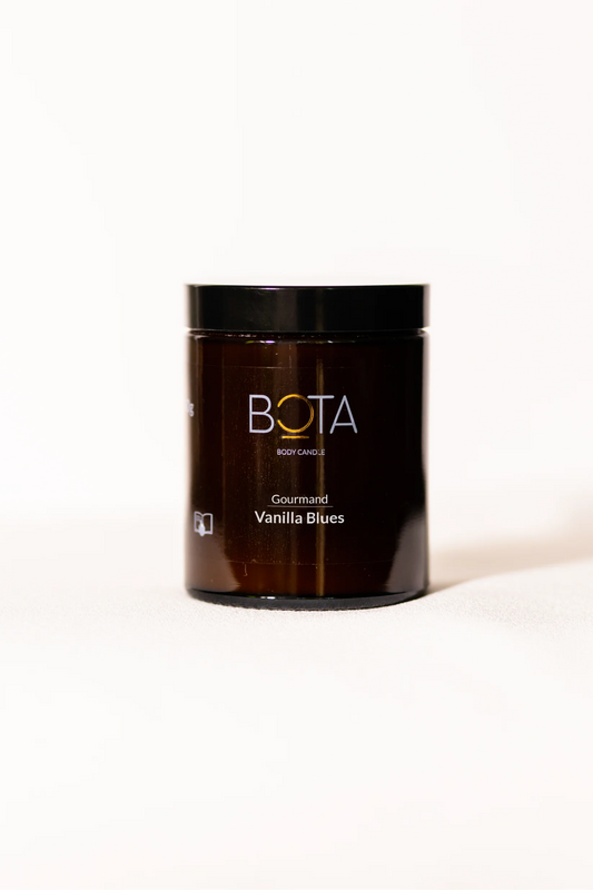BOTA Gourmand Vanilla Blues massage body candle 55g — vanilla and berry indulgence natural skincare