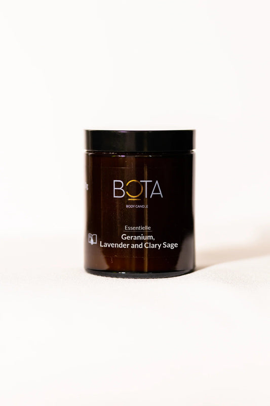 BOTA Tranquility massage body candle 55g — geranium lavender and clary sage natural skincare