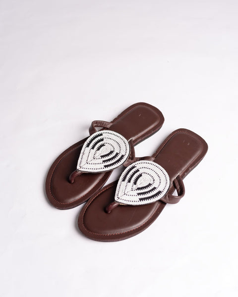 Beaded Leather Comfy Slippers (Ref: 3400) - Nathez out of Africa