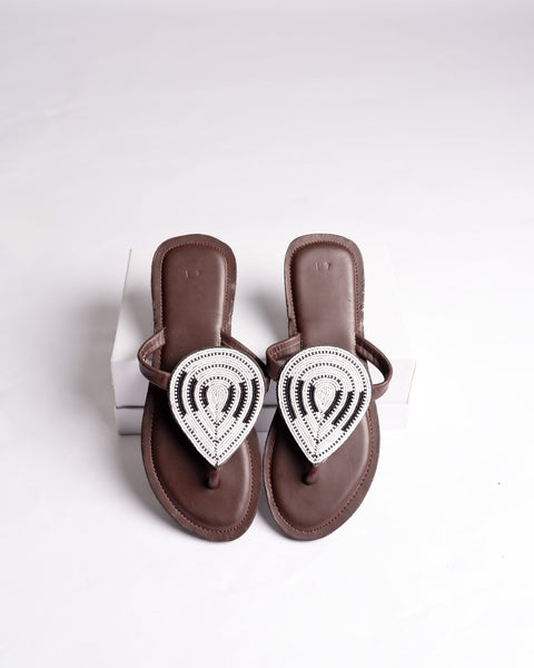 Beaded Leather Comfy Slippers (Ref: 3400) - Nathez out of Africa