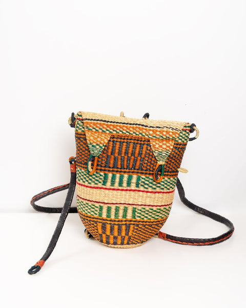 Handwoven Bolga Rucksack | Ethical African Straw Backpack – Ghanaian Craftsmanship - Nathez out of Africa