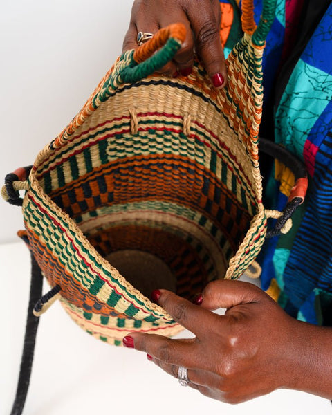 Handwoven Bolga Rucksack | Ethical African Straw Backpack – Ghanaian Craftsmanship - Nathez out of Africa