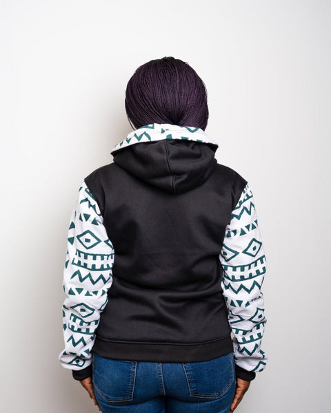 Heritage Jumper – Handcrafted Hoodie with African Print Detail - Nathez out of Africa