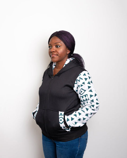Heritage Jumper – Handcrafted Hoodie with African Print Detail - Nathez out of Africa