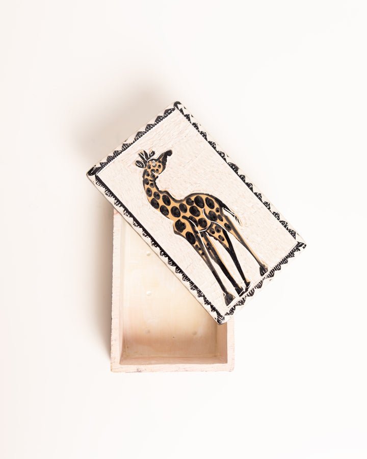Kenyan Soap Stone Giraffe Trinket Box