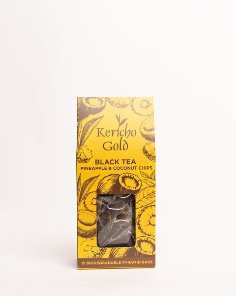 Kericho Gold Black Tea Pineapple and Coconut Chips (15 Bags) - Nathez out of Africa