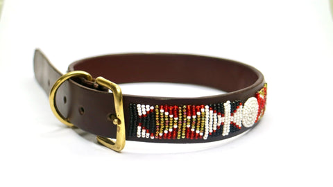 Nathez Masai Dog Collar – Handcrafted Leather Elegance for Your Pet - Nathez out of Africa