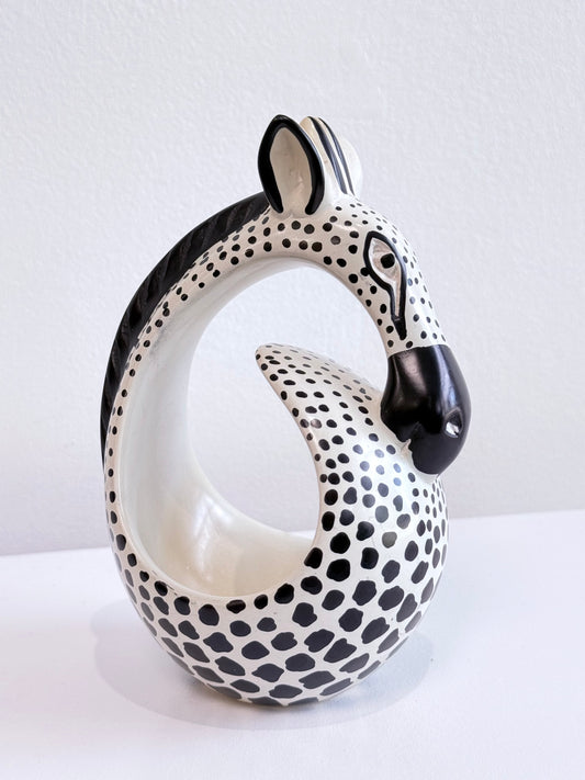 Handcarved Kenyan soapstone giraffe sculpture — artisan-made African wildlife figurine and decor