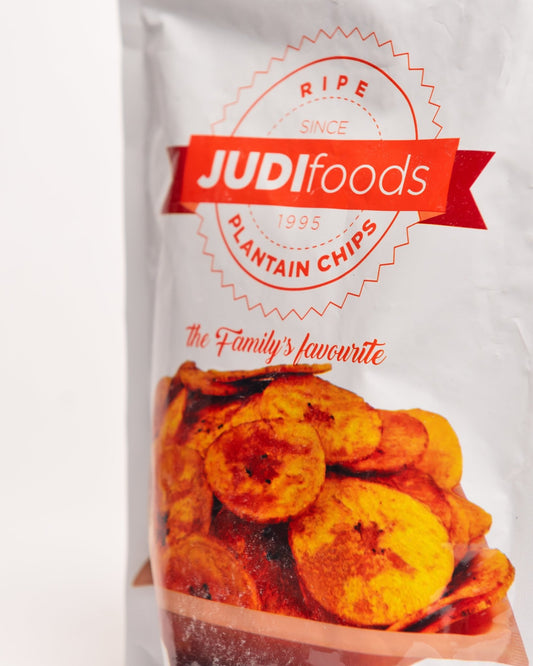 Ripe sweet plantain chips from Ghana — authentic African snack, naturally dried
