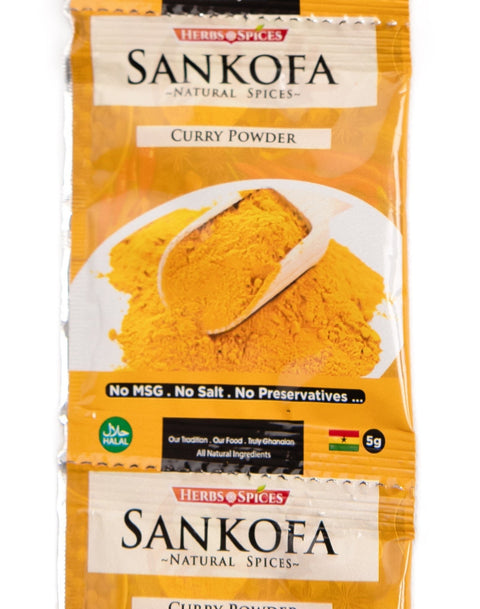 Sankofa Curry Powder 5g (Strip of 12 Sachets 5g each) HALAL - Nathez out of Africa