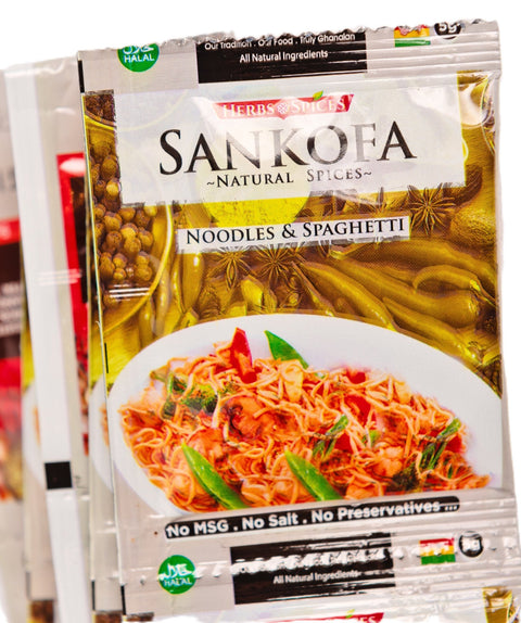 Sankofa Noodles & Spaghetti Seasoning 5g (Strip of 12 Sachets 5g each) HALAL - Nathez out of Africa