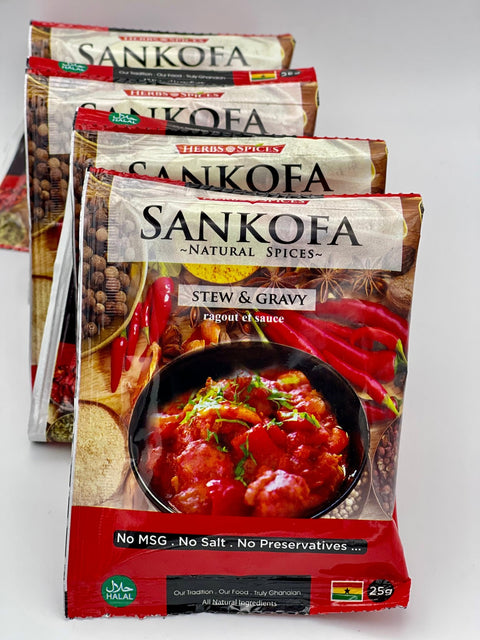 Sankofa Stew & Gravy Seasoning 25g (Strip of 10 Sachets 25g each) - Nathez out of Africa