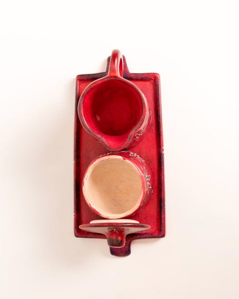 Small Crafted and Hand Painted Milk and Sugar Set - Nathez out of Africa