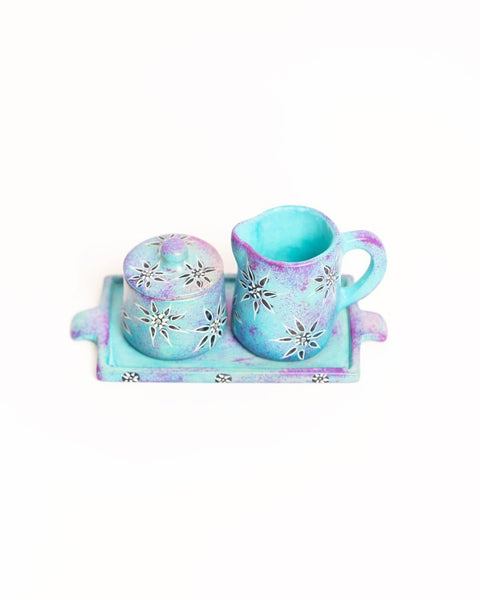 Small Crafted and Hand painted Milk and Sugar set - Nathez out of Africa