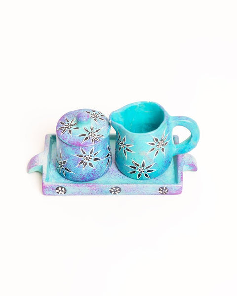 Small Crafted and Hand painted Milk and Sugar set - Nathez out of Africa