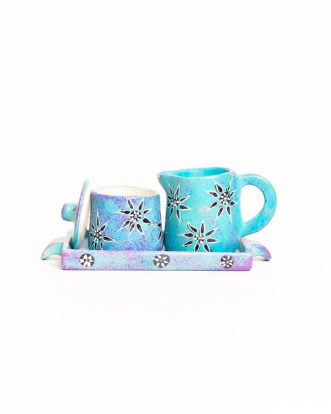 Small Crafted and Hand painted Milk and Sugar set - Nathez out of Africa