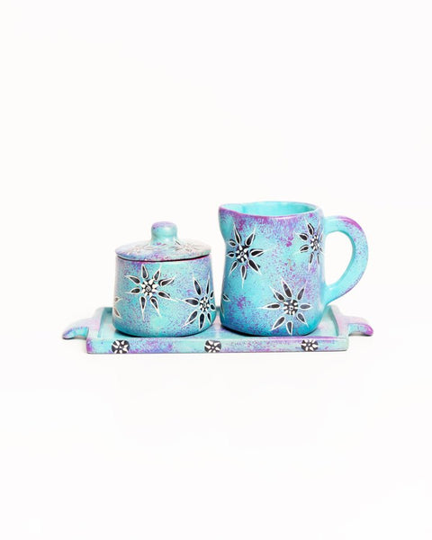 Small Crafted and Hand painted Milk and Sugar set - Nathez out of Africa