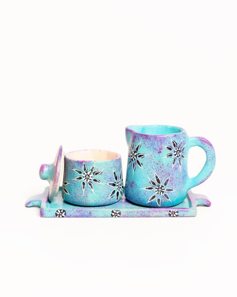 Small Crafted and Hand painted Milk and Sugar set - Nathez out of Africa