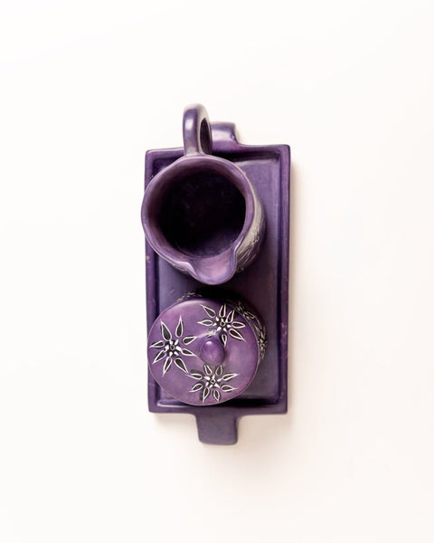 Small Crafted and Hand Painted Milk and Sugar Set - Nathez out of Africa