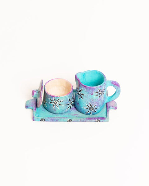 Small Crafted and Hand painted Milk and Sugar set - Nathez out of Africa
