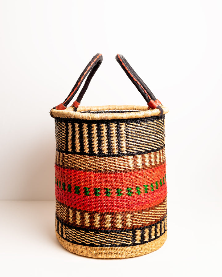 Nathez hand-woven laundry basket medium — eco-friendly sustainable African artisan craft