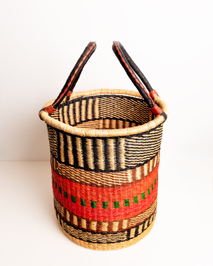 Nathez hand-woven laundry basket medium — eco-friendly sustainable African artisan craft