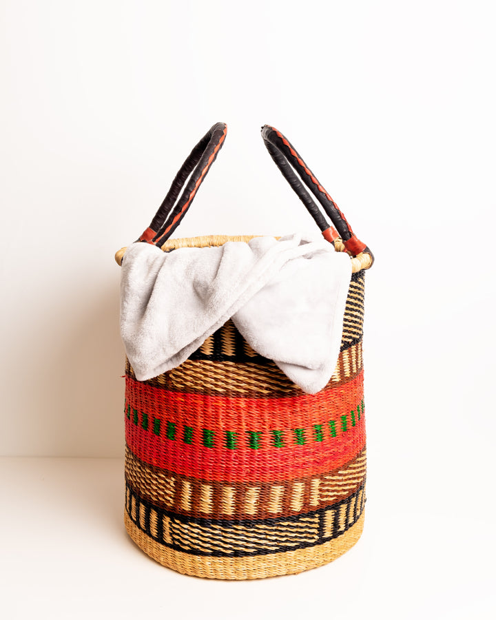 Nathez hand-woven laundry basket medium — eco-friendly sustainable African artisan craft