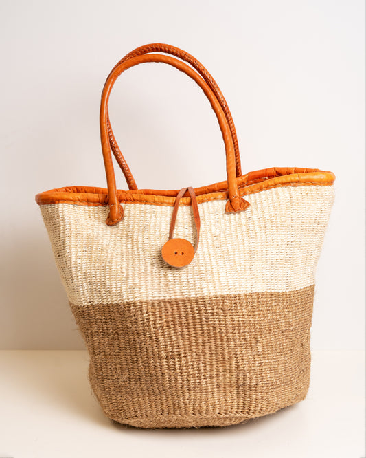 Kenyan Sisal Tote Bag | Natural & Sand