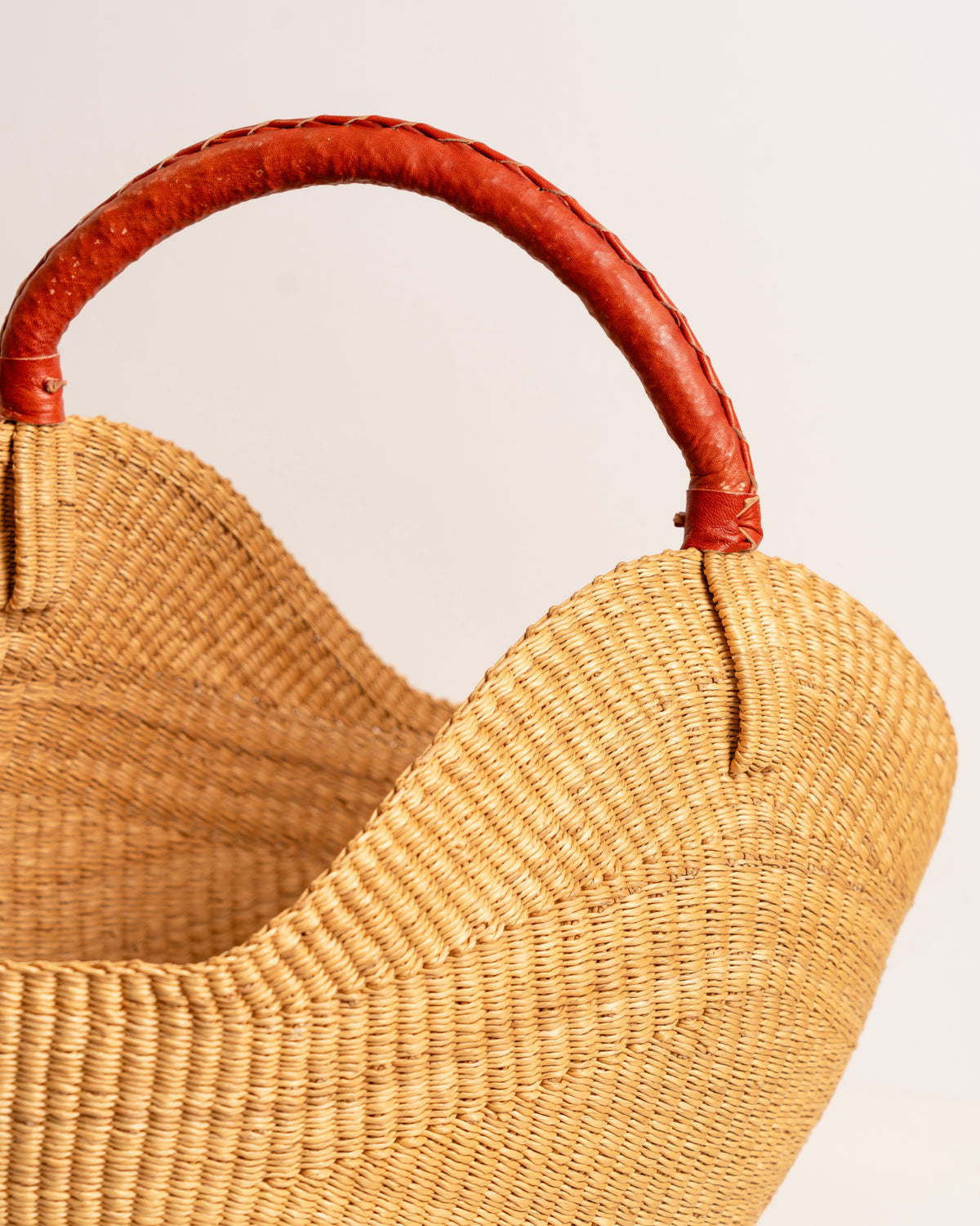 Hand-woven Bolga basket — colourful ethical African artisan basket, ethically made Ghana
