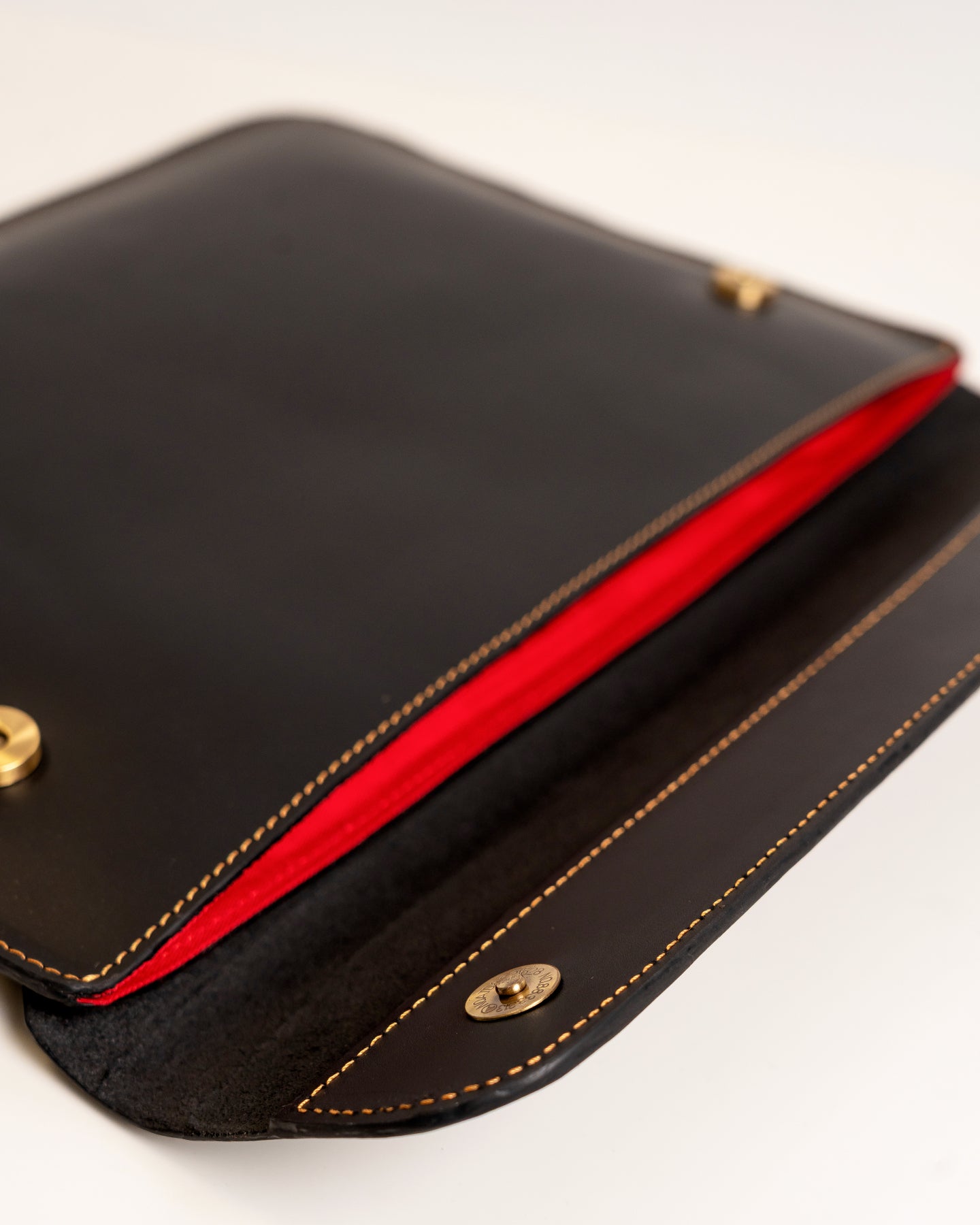 Genuine leather laptop sleeve jet black — handcrafted African leather laptop case