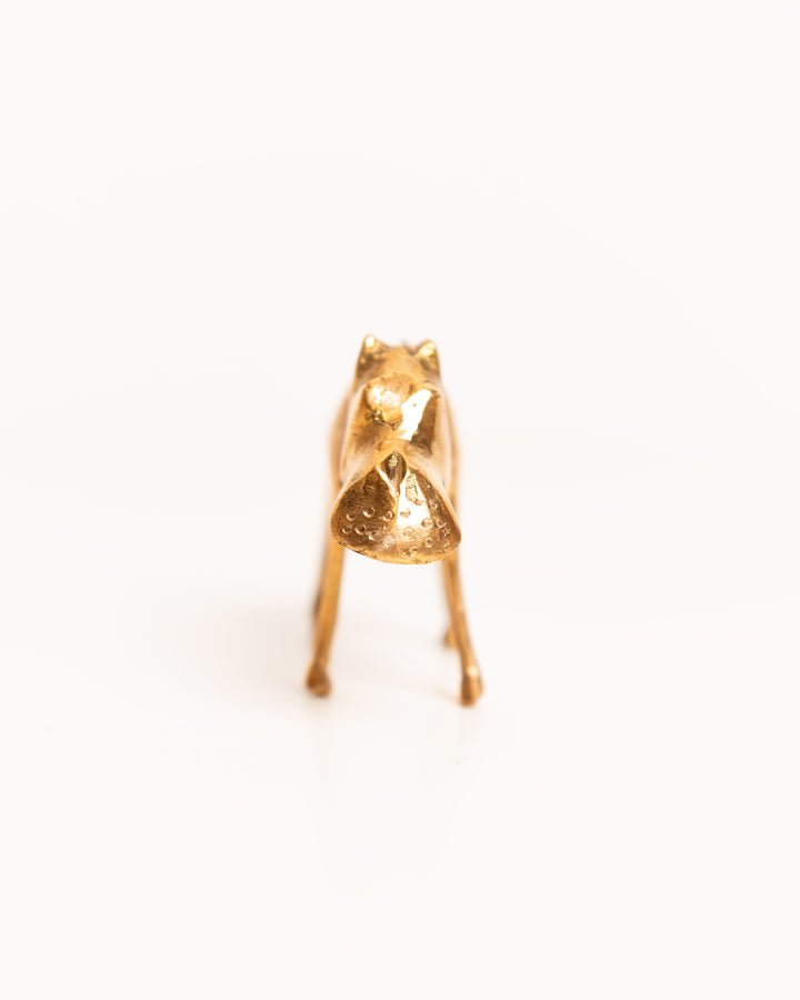 African brass hippo figurine — hand-cast artisan home decor and gift from Africa