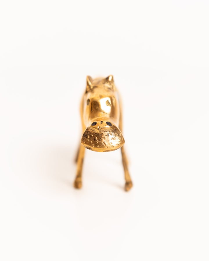 African brass hippo figurine — hand-cast artisan home decor and gift from Africa