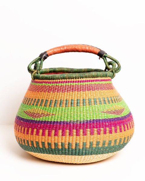 Ahoufe Pot - Shaped Handwoven Bolga Basket 0022 - Nathez out of Africa