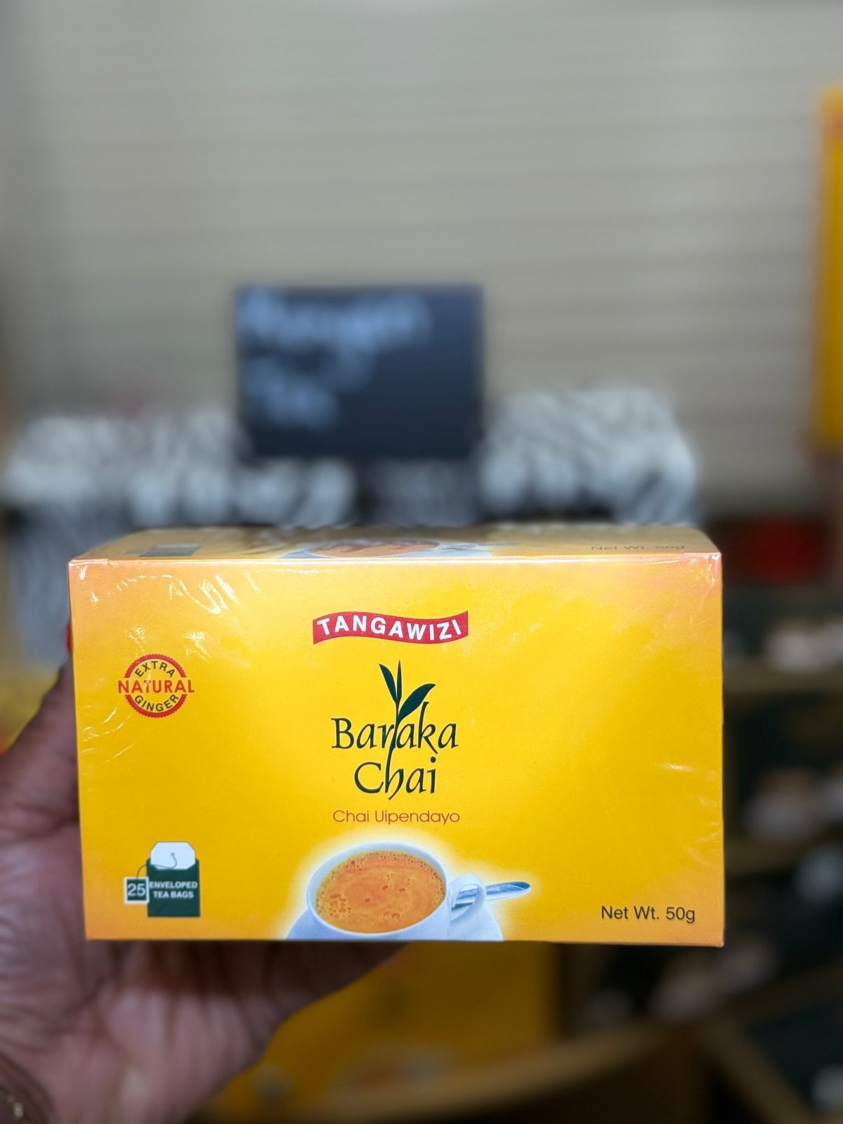 Baraka Chai Extra natural ginger tea 25 bags — strong Kenyan black tea with ginger
