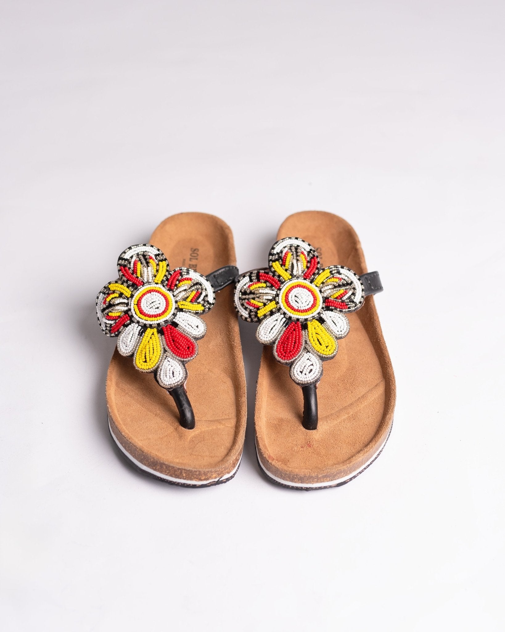 Hand-beaded Kenyan leather Birkenstock slippers with Maasai beadwork, Ref BERK 3307 — handcrafted in Kenya
