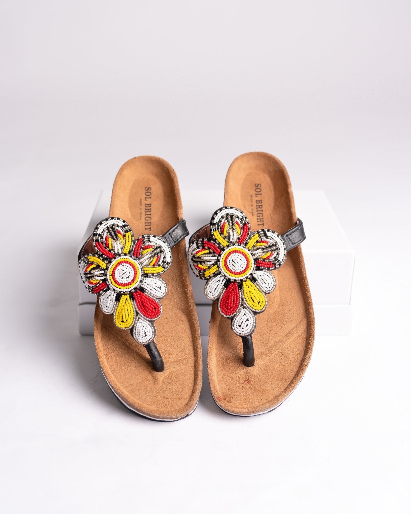 Hand-beaded Kenyan leather Birkenstock slippers with Maasai beadwork, Ref BERK 3307 — handcrafted in Kenya