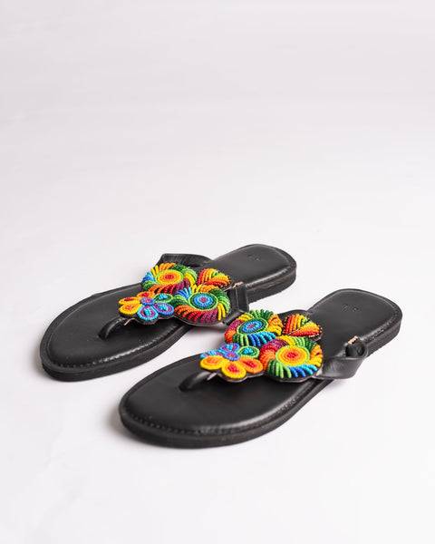Beaded Leather Comfy Slippers (Ref: 2951) - Nathez out of Africa