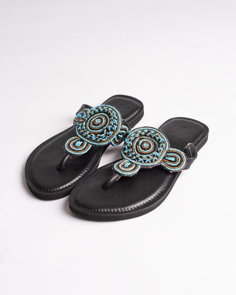 Beaded Leather Comfy Slippers (Ref: 2977) - Nathez out of Africa