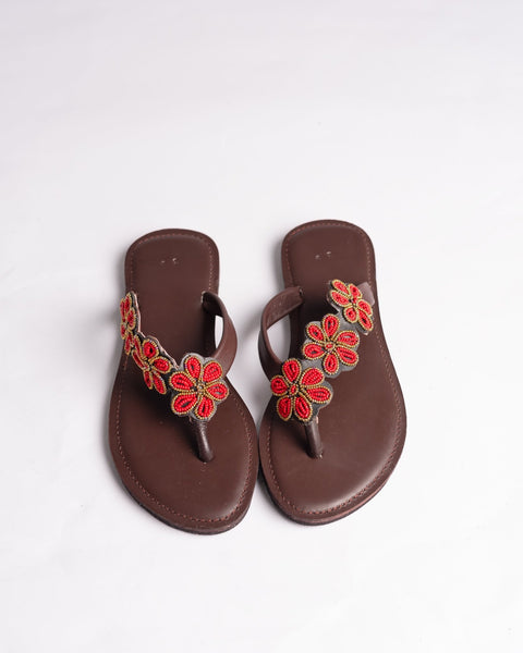 Beaded Leather Comfy Slippers (Ref: 3274) - Nathez out of Africa